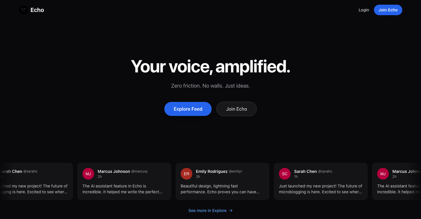 Screenshot of Echo Socials
